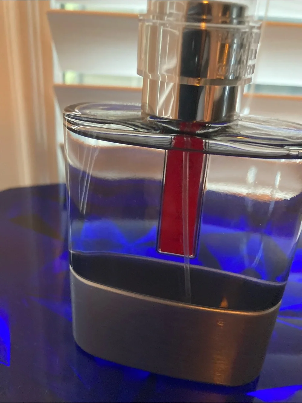Prada Linea Rossa Luna Rossa Men - Clear Glass Red and Silver (sprayed 3 times) - Picture 3 of 4